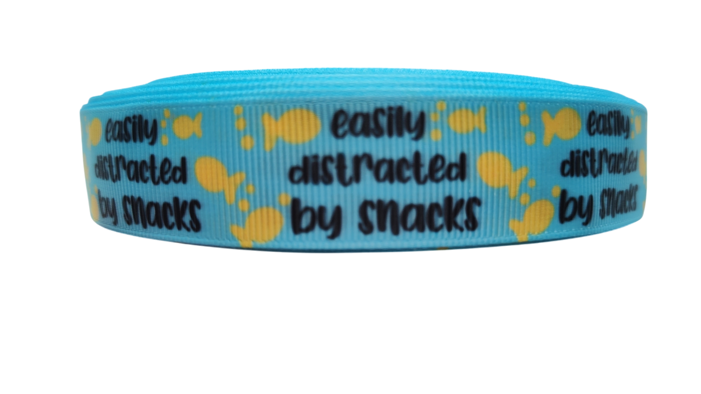 Easily Distracted By Snacks Nylon Dog Collar