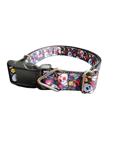 Sugar Skulls Nylon Dog Collar