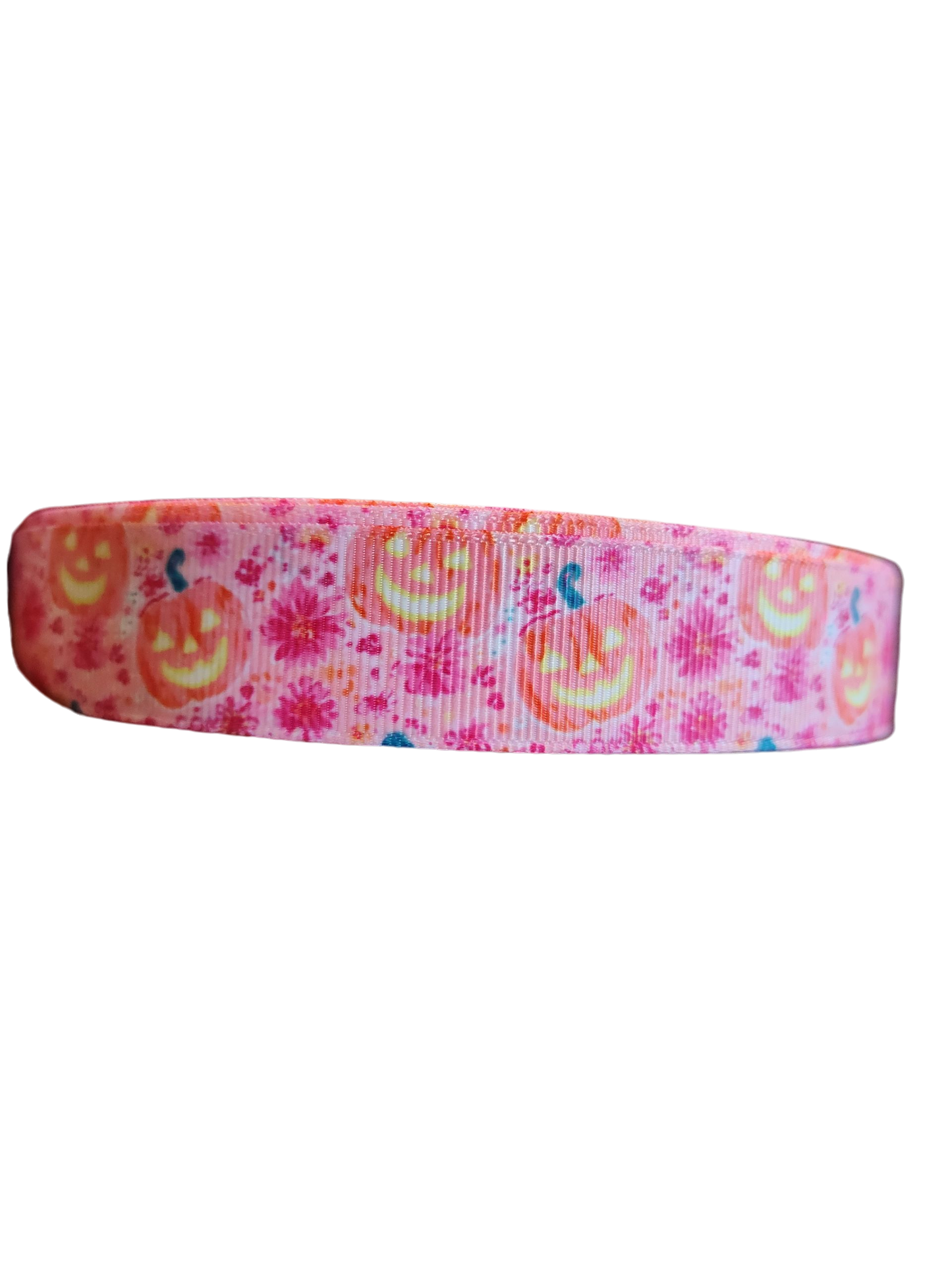Pink Jack-O-Lanterns Nylon Dog Collar, Leash