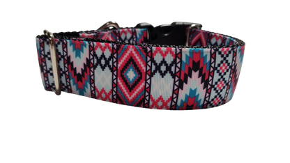 1.5" Wide Pink Tribal Nylon Dog Collar