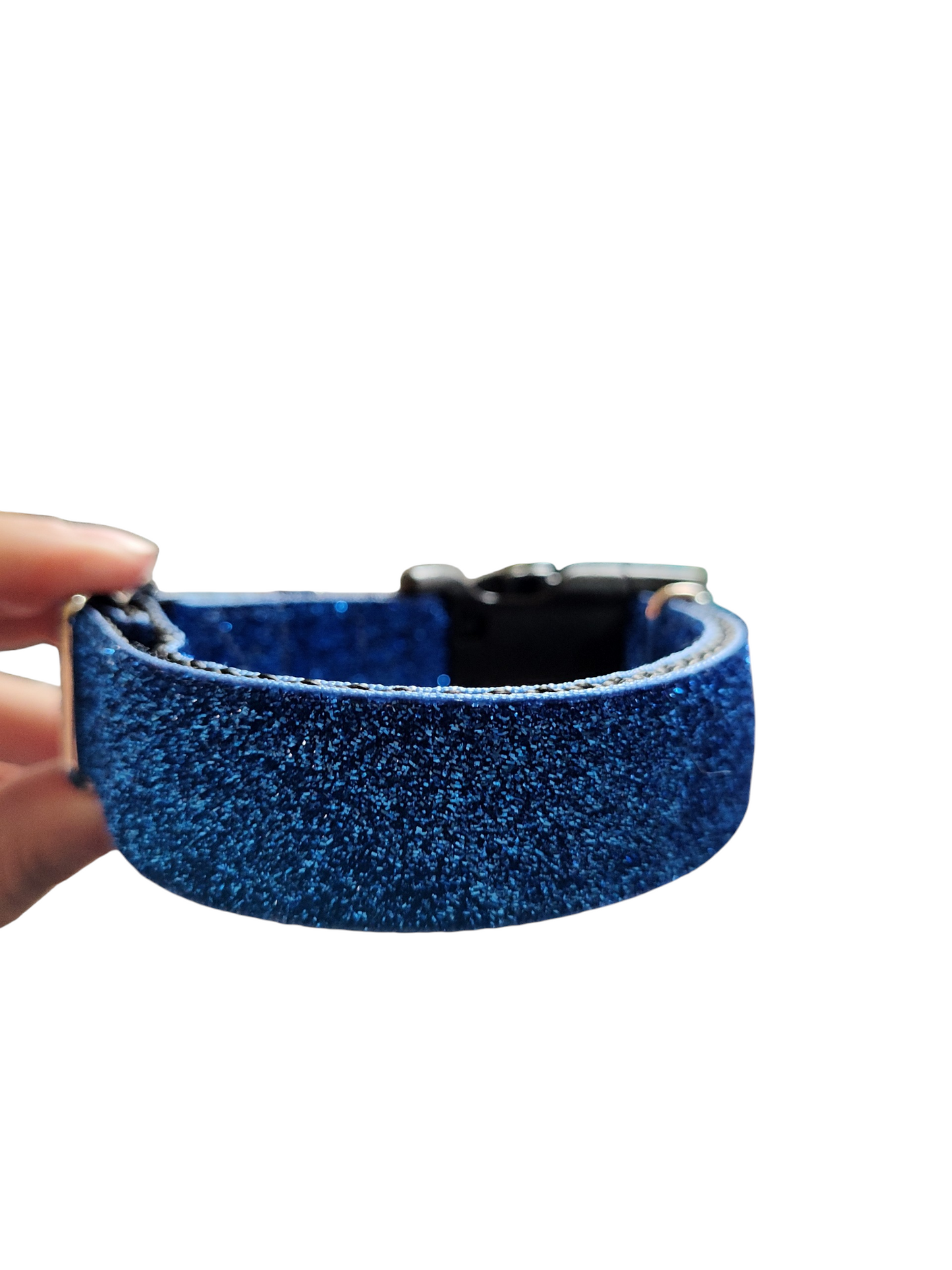 Dark Blue Glitter Nylon Dog Collar