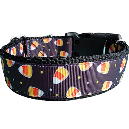 Halloween Scattered Candy Corn Nylon Dog Collar - Doot's Pet LLC Collars For A Cause