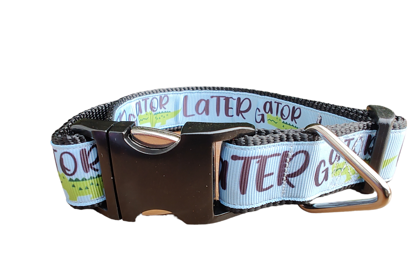 Later Gator Black Nylon Dog Collar MD, LG, XL, Leash - Doot's Pet LLC Collars For A Cause