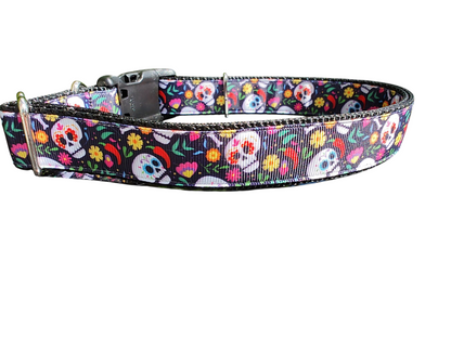 Sugar Skulls Nylon Dog Collar