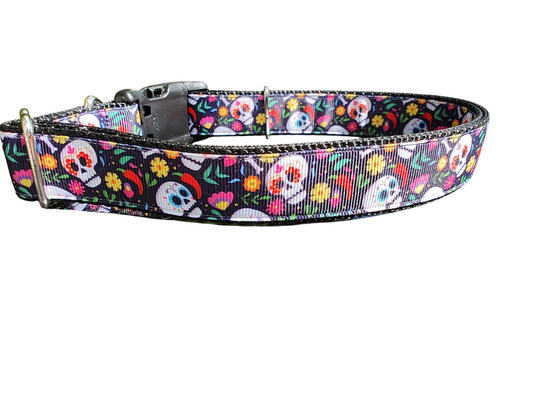 Sugar Skulls Nylon Dog Collar