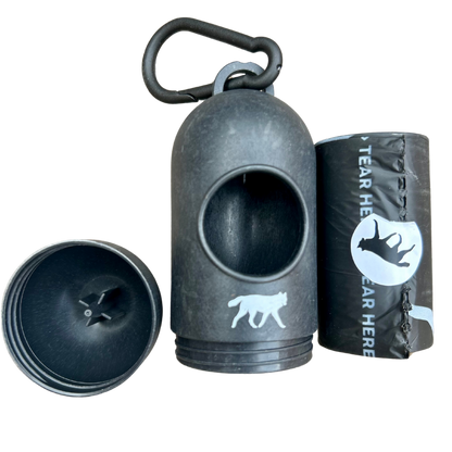 bamboo poop bag dispenser + compostable roll