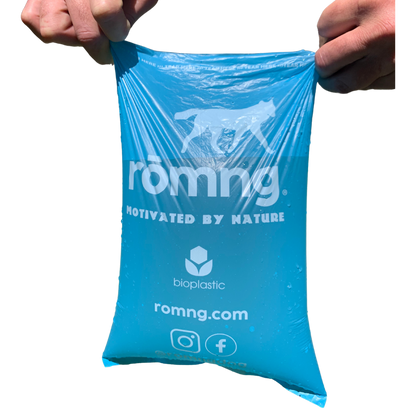 bio-based dog poop bags + bamboo dispenser