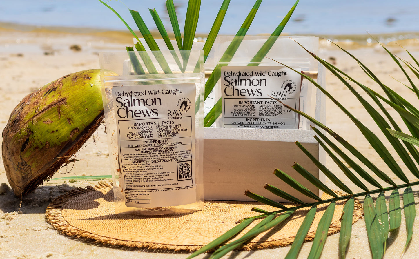 Wild-Caught Salmon Chews – 2oz | Raw Instincts | Omega-Rich Treat for Cats & Dogs - Doot's Pet LLC Collars For A Cause