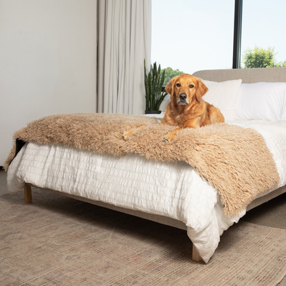 PupProtector™ Luxe Waterproof Bed Runner - Plush Sheep Tan - Doot's Pet LLC Collars For A Cause