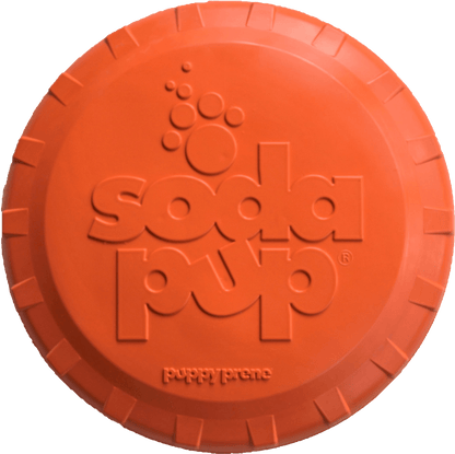 Bottle Top Flyer Durable Rubber Retrieving Frisbee - Orange - Doot's Pet LLC Collars For A Cause