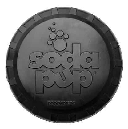 Magnum Bottle Top Flyer Ultra Durable Rubber Retrieving Frisbee - Large - Black - Doot's Pet LLC Collars For A Cause