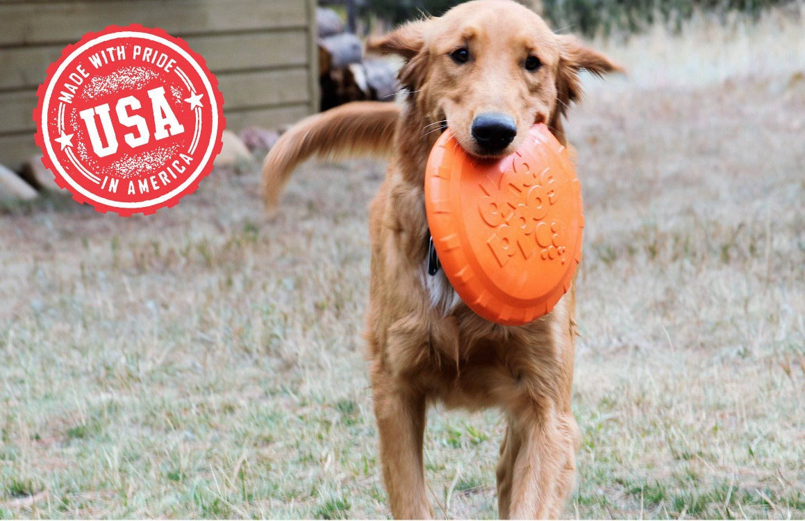 Bottle Top Flyer Durable Rubber Retrieving Frisbee - Orange - Doot's Pet LLC Collars For A Cause