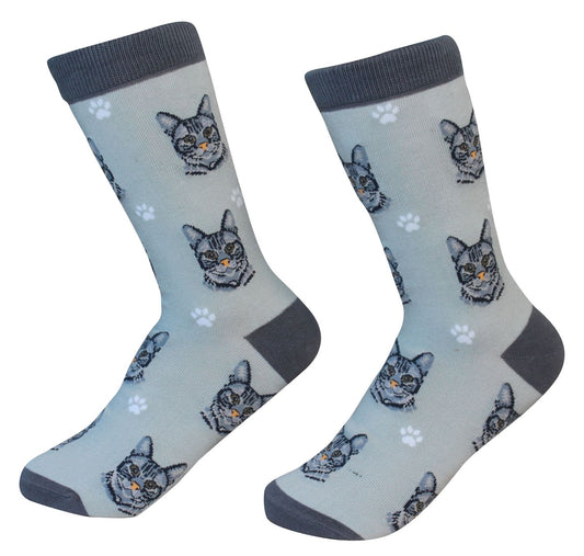 Cat Tabby (Silver) Socks - Unisex