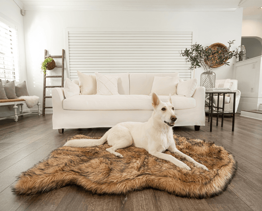 PupRug by Paw.com® Faux Fur Orthopedic Dog Bed - Curve Sable Tan - Doot's Pet LLC Collars For A Cause