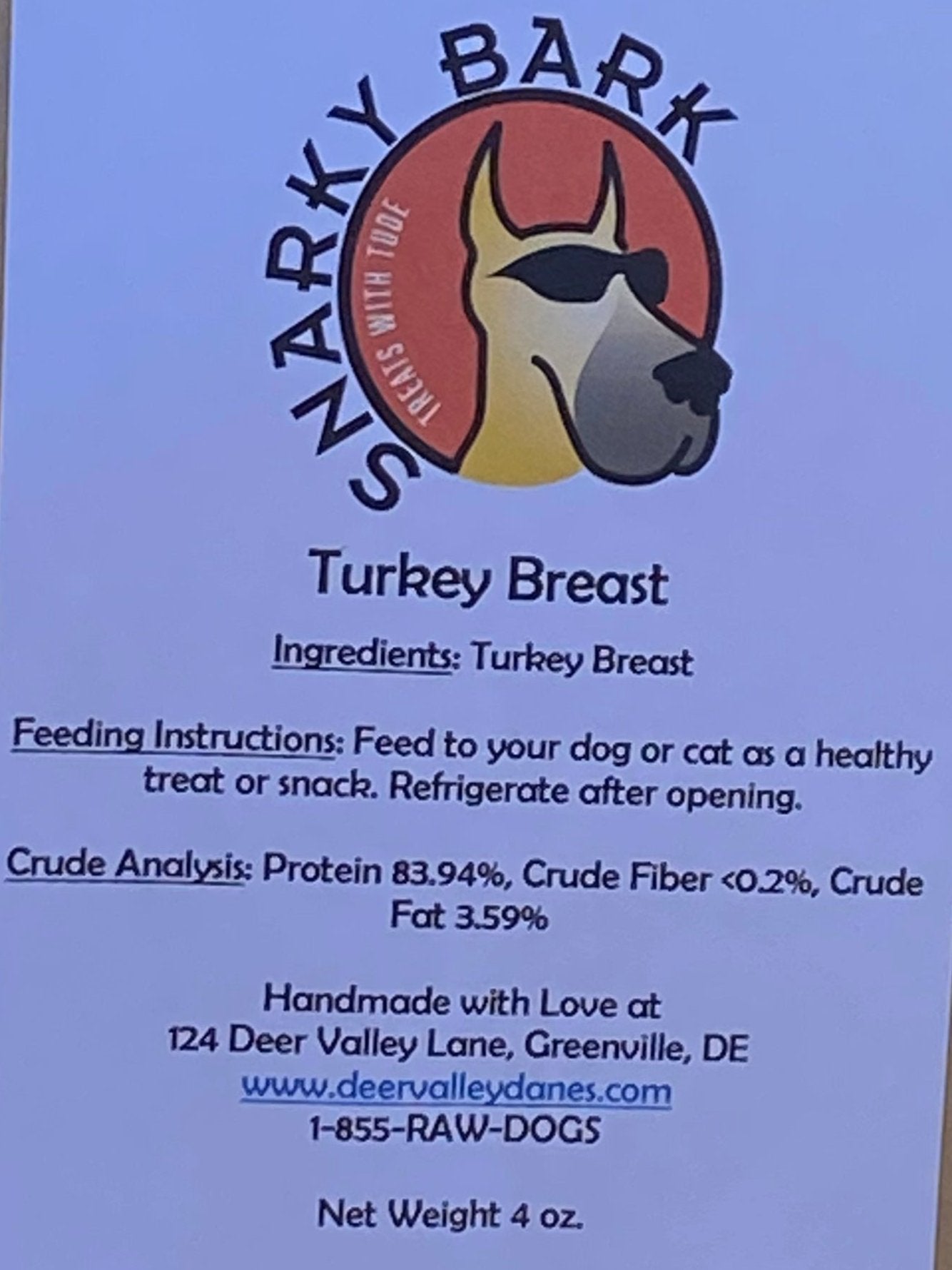 Snarky Bark Turkey Breast Jerky - Doot's Pet LLC Collars For A Cause