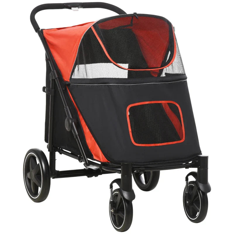 One-Click Foldable Stroller for Large Medium Small Dogs, Pet, Cats with Storage - Doot's Pet LLC Collars For A Cause