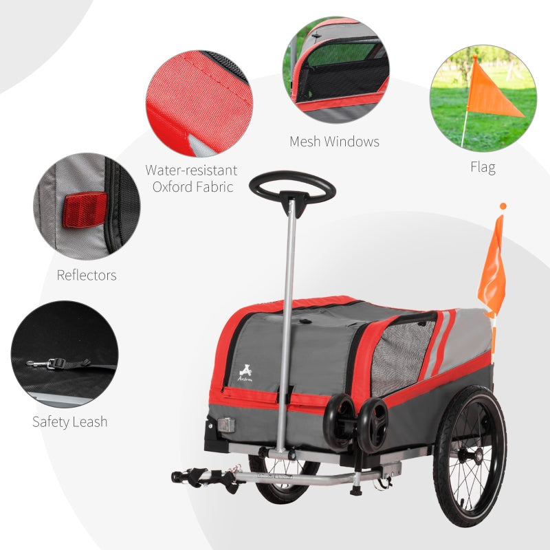 Pet Bike Trailer 2-in-1 Travel Stroller