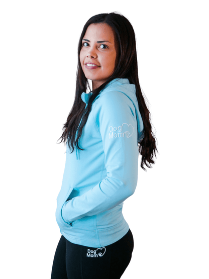 Dog Mom Adventures Full Zip Hooded Jacket - Blue
