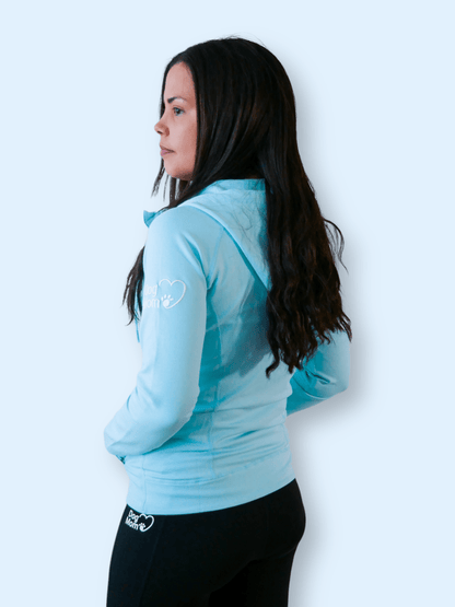 Dog Mom Adventures Full Zip Hooded Jacket - Blue