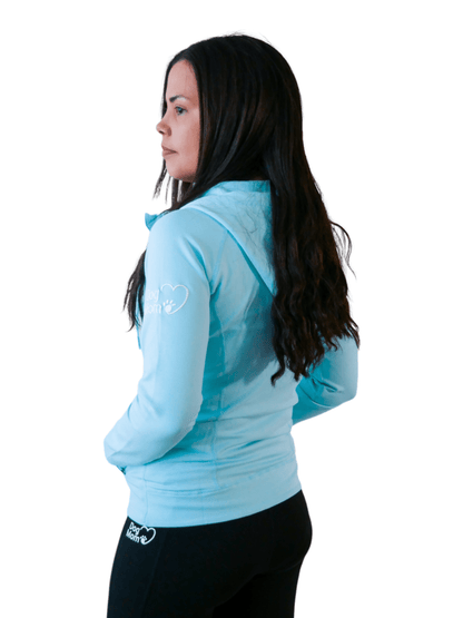 Dog Mom Adventures Full Zip Hooded Jacket - Blue