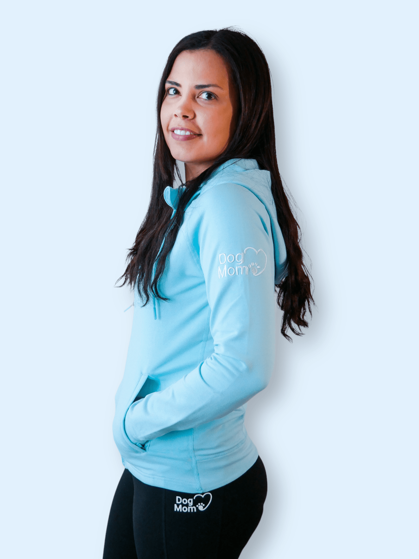 Dog Mom Adventures Full Zip Hooded Jacket - Blue