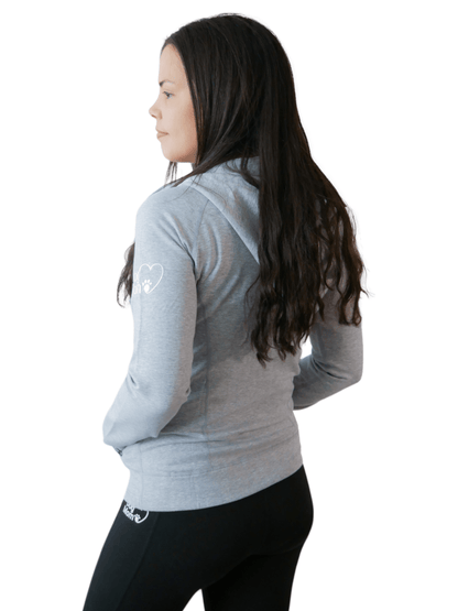 Dog Mom Adventures Full Zip Hooded Jacket - Grey