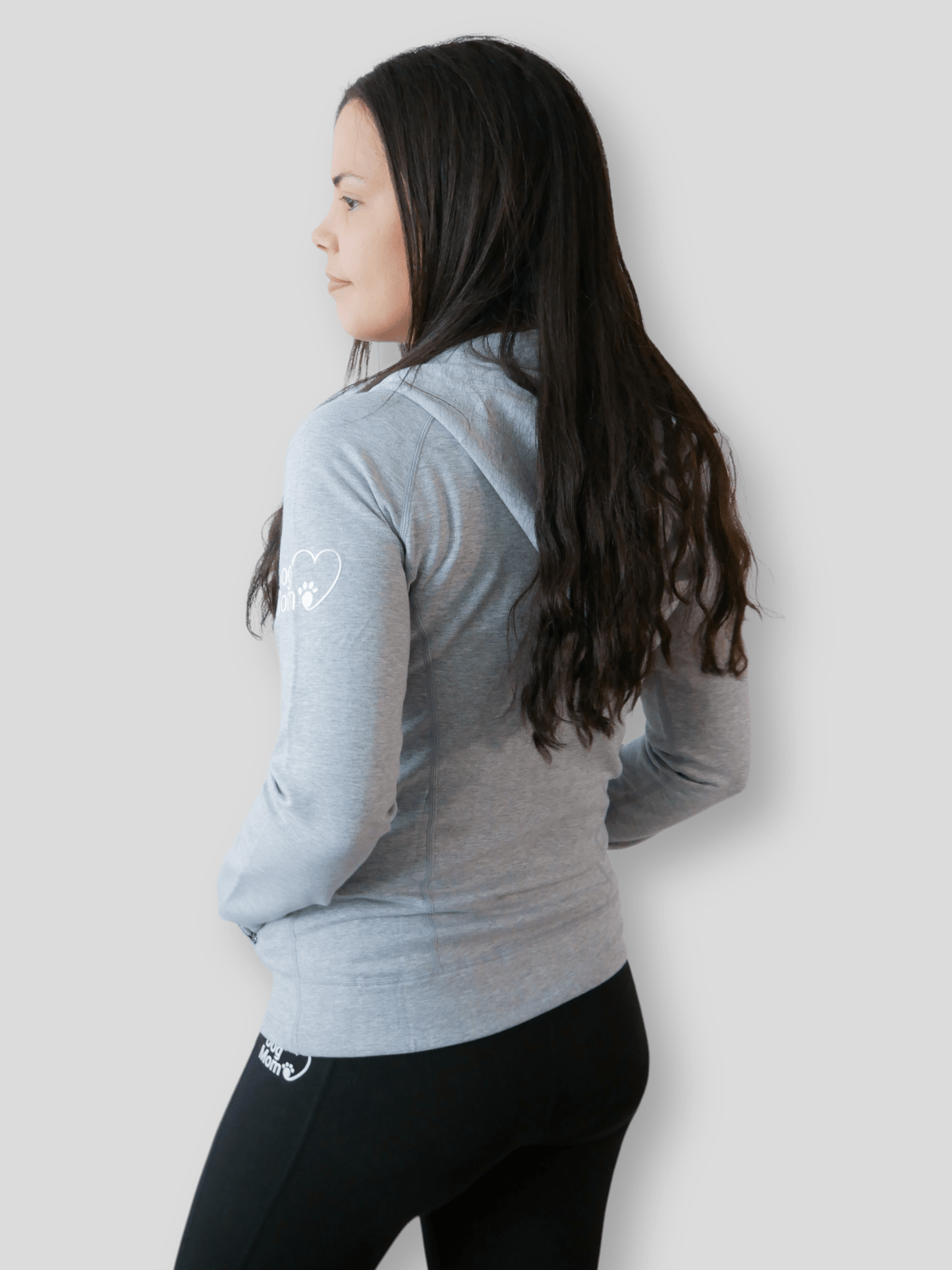 Dog Mom Adventures Full Zip Hooded Jacket - Grey