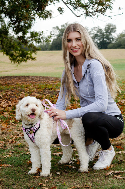 Dog Mom Adventures Full Zip Hooded Jacket - Grey