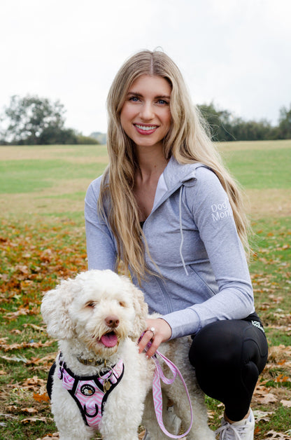 Dog Mom Adventures Full Zip Hooded Jacket - Grey