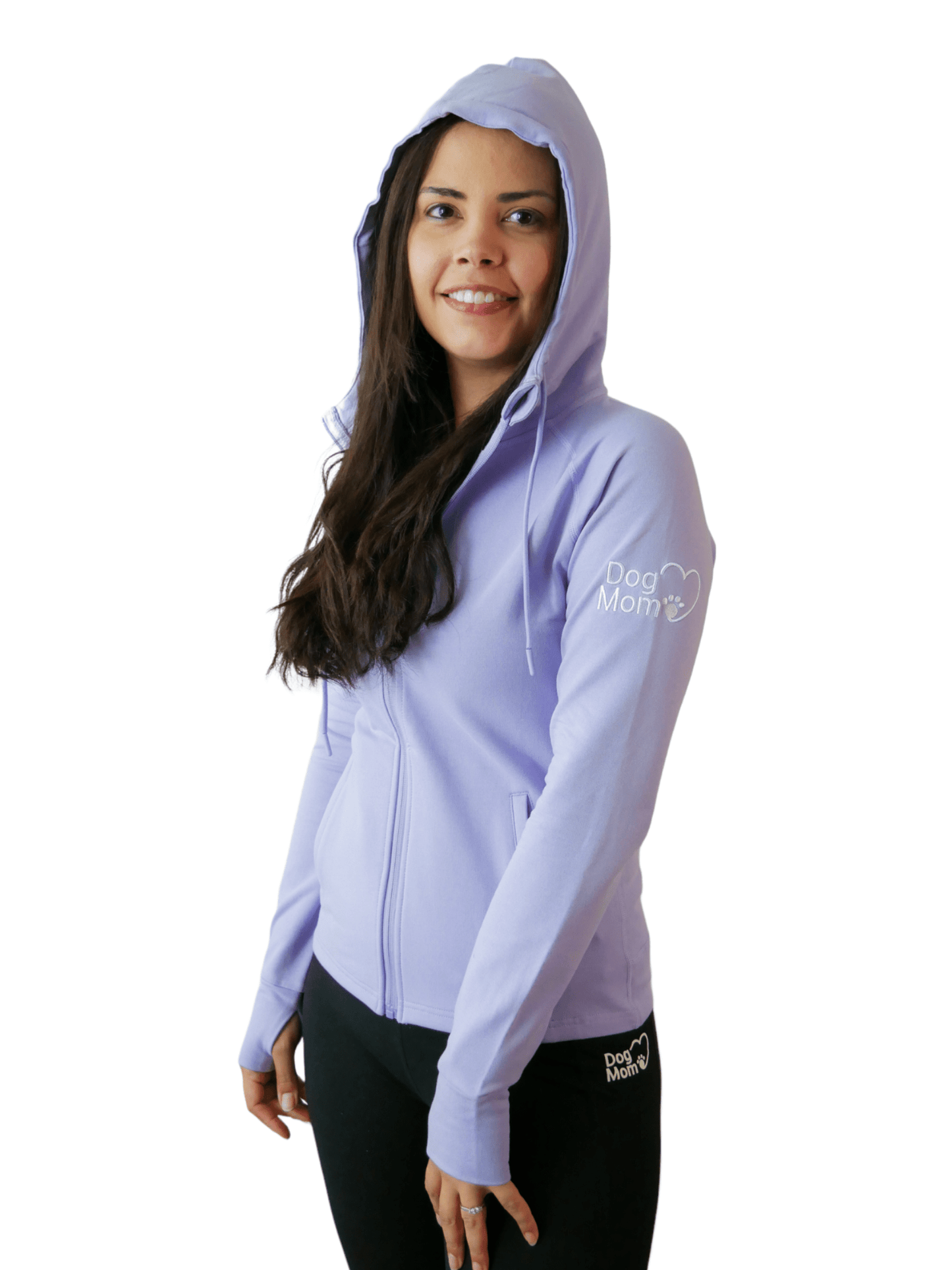 Dog Mom Adventures Full Zip Hooded Jacket - Lilac