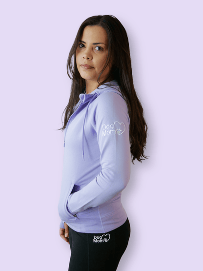 Dog Mom Adventures Full Zip Hooded Jacket - Lilac