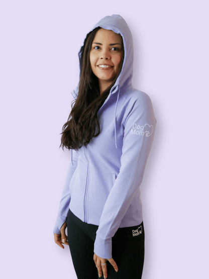 Dog Mom Adventures Full Zip Hooded Jacket - Lilac