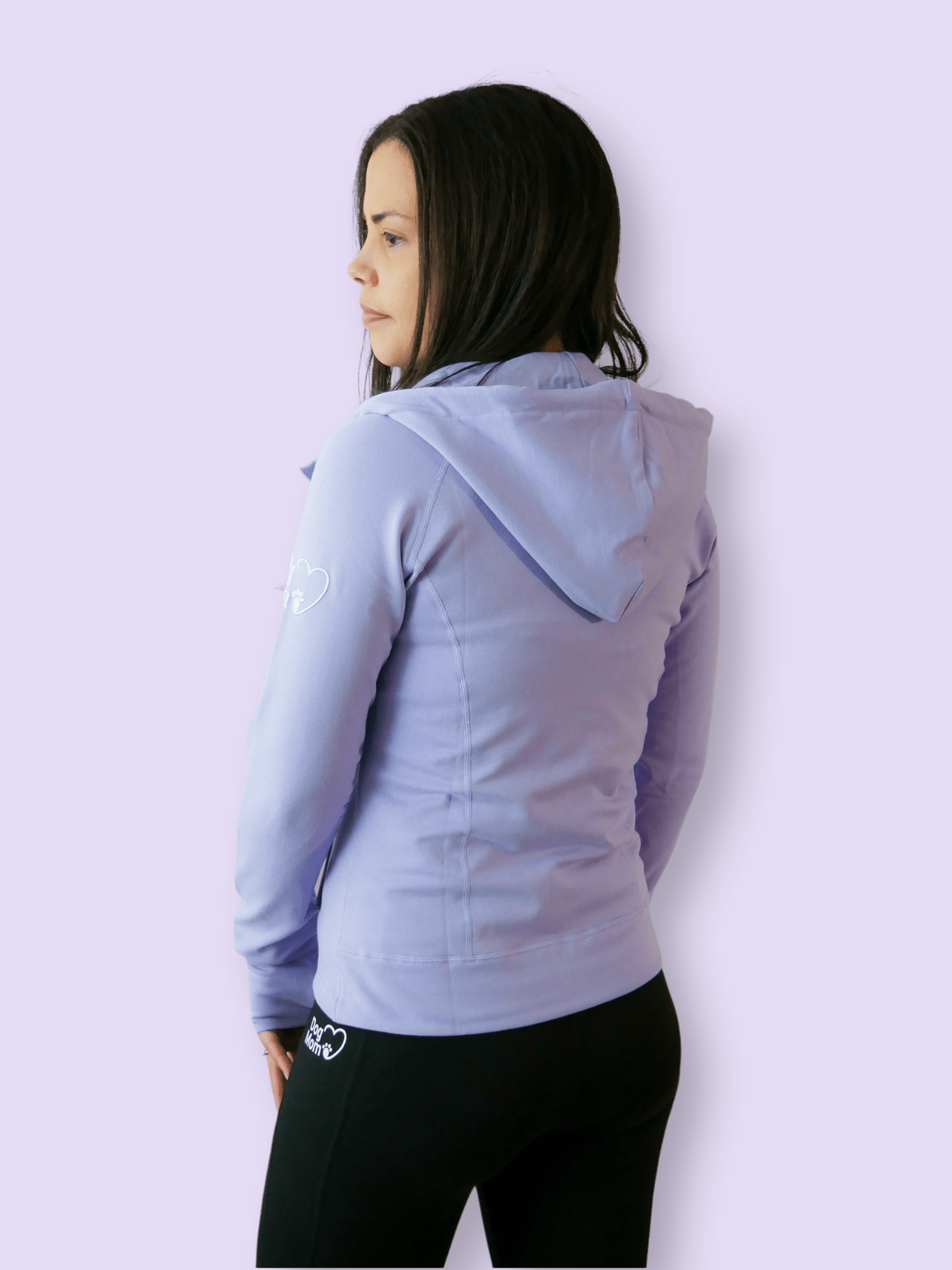 Dog Mom Adventures Full Zip Hooded Jacket - Lilac