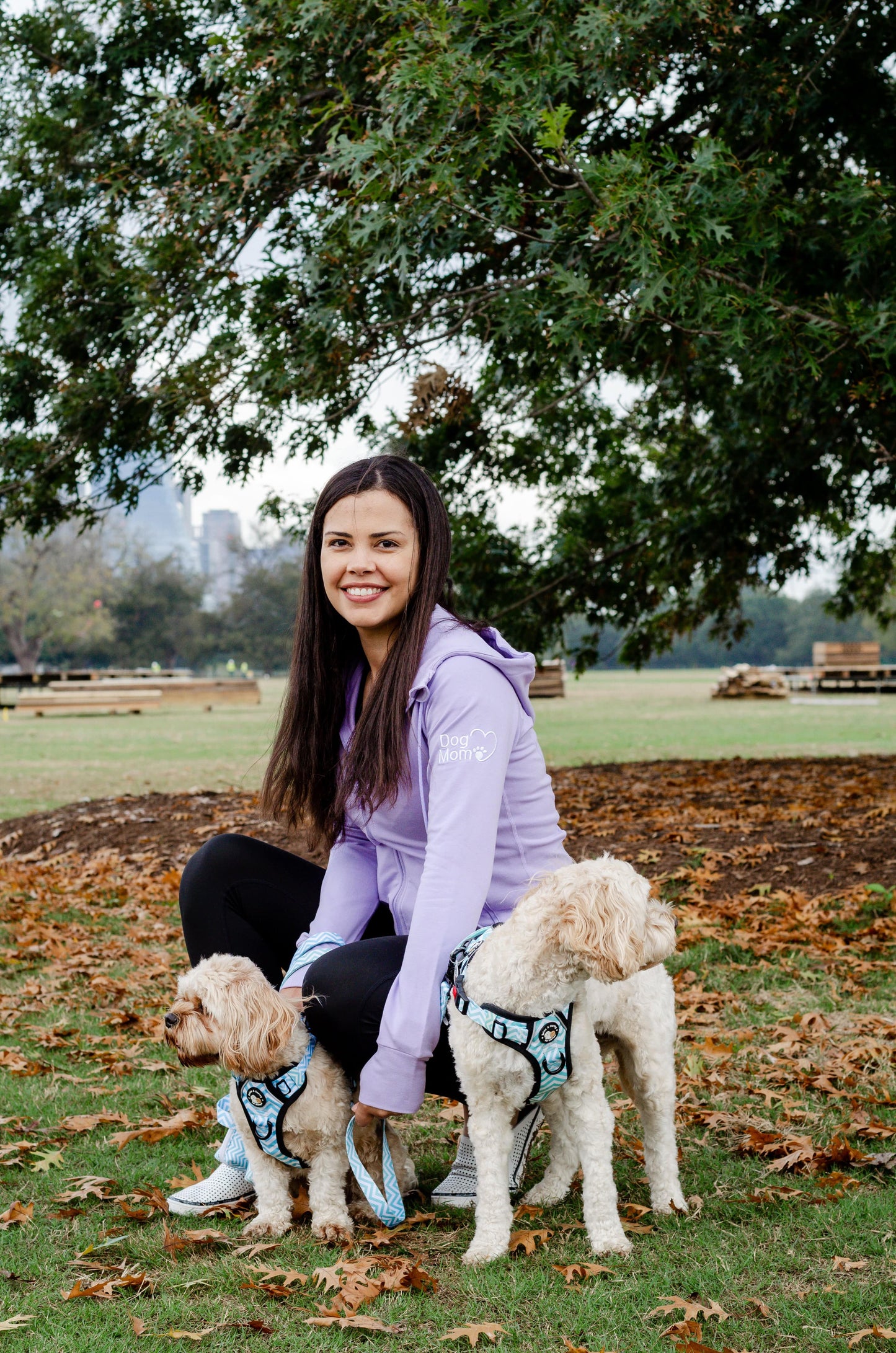 Dog Mom Adventures Full Zip Hooded Jacket - Lilac