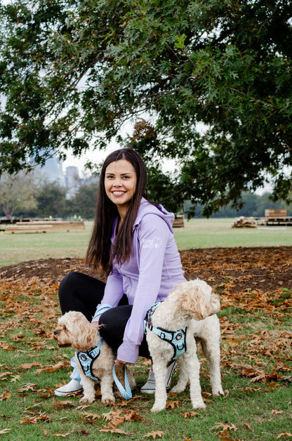 Dog Mom Adventures Full Zip Hooded Jacket - Lilac