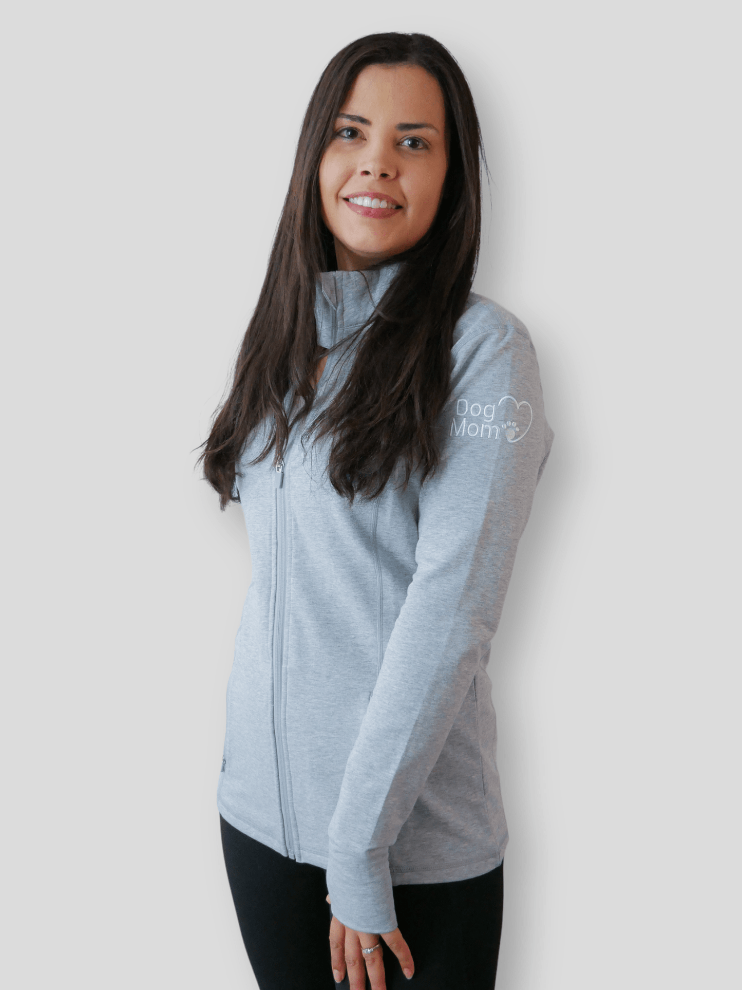 Dog Mom Essentials Full Zip Jacket - Grey