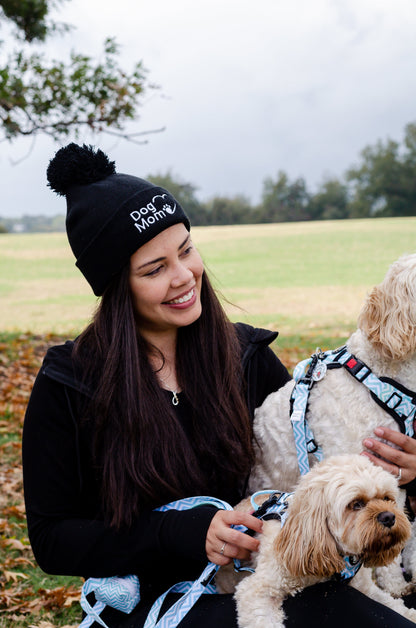 Dog Mom Bobble Beanie - Black