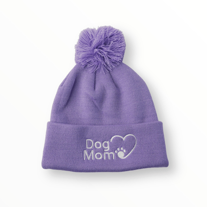 Dog Mom Bobble Beanie - Lilac