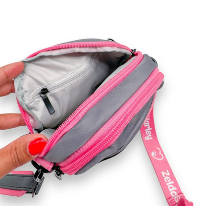 Dog Mom Bag - Grey and Pink