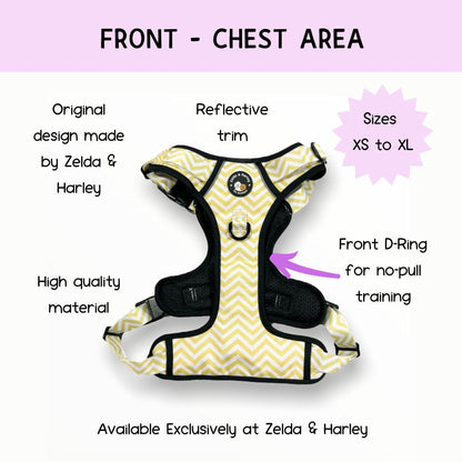 Zig Zag Wag Pastel Yellow - Adventure No Pull Harness