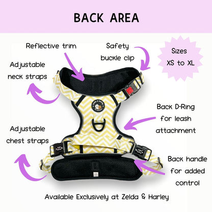 Zig Zag Wag Pastel Yellow - Adventure No Pull Harness
