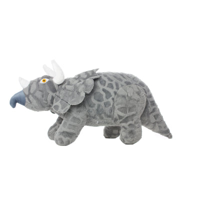 Tuffy Dog Toys - VIP Products - Mighty Dinosaur Triceratops, Plush, Squeaky Dog Toy - Doot's Pet LLC Collars For A Cause