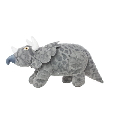 Tuffy Dog Toys - VIP Products - Mighty Dinosaur Triceratops, Plush, Squeaky Dog Toy - Doot's Pet LLC Collars For A Cause