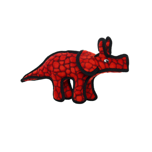 Tuffy Dog Toys - VIP Products - Tuffy Jr Dinosaur Triceratops, Durable, Squeaky Dog Toy - Doot's Pet LLC Collars For A Cause