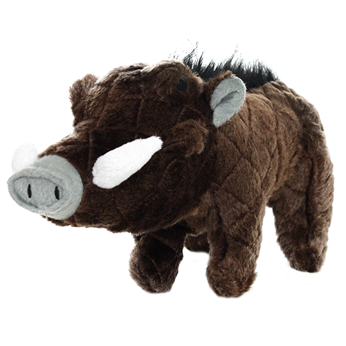 Tuffy Dog Toys - VIP Products - Mighty Safari Warthog - Brown, Plush, Squeaky Dog Toy - Doot's Pet LLC Collars For A Cause