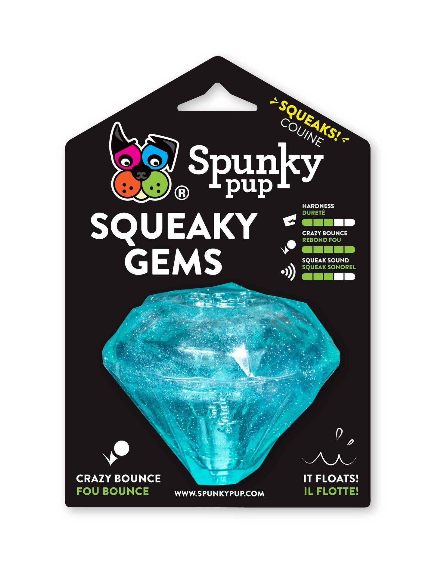 Spunky Pup - Squeaky Gems! - Diamond - Doot's Pet LLC Collars For A Cause