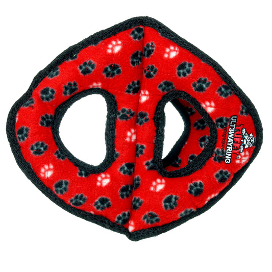 Tuffy Dog Toys - VIP Products - Tuffy Ultimate 3 Way Ring - Red Paw, Squeaky Dog Toy - Doot's Pet LLC Collars For A Cause