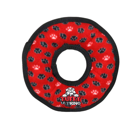 Tuffy Dog Toys - VIP Products - Tuffy Ultimate Ring - Red Paw, Durable, Squeaky Dog Toy - Doot's Pet LLC Collars For A Cause